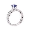 Image 4 : 1.87 ctw Blue Sapphire And Diamond Ring - 14KT White Gold