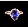 Image 2 : 14KT Rose Gold 2.77 ctw Tanzanite and Diamond Ring