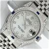 Image 1 : Rolex Mens Stainless Steel Diamond Lugs MOP Diamond & Sapphire Datejust Wristwat