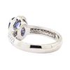 Image 3 : 1.35 ctw Sapphire And Diamond Ring - 14KT White Gold