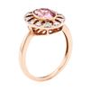 Image 4 : 2.20 ctw Oval Mixed Pink Spinel And Round Brilliant Cut Diamond Ring - 18KT Rose