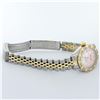 Image 9 : Rolex Ladies 2 Tone Pink MOP Diamond Lugs & Pyramid Datejust Wriswatch