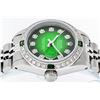 Image 3 : Rolex Ladies Stainless Steel 26MM Green Vignette Diamond Oyster Perpetual Dateju