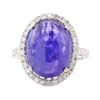 Image 2 : 13.60 ctw Tanzanite And Diamond Ring - 14KT White Gold