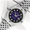 Image 3 : Rolex Mens Stainless Steel Blue Vignette Diamond & Sapphire Datejust Wristwatch