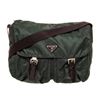 Image 1 : Prada Green Canvas Messenger Shoulder Bag