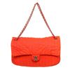 Image 1 : Chanel Orange Nylon Soft Shell Chain Flap Shoulder Handbag