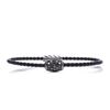 David Yurman Sterling Silver Black Diamond Leather Chevron Bracelet
