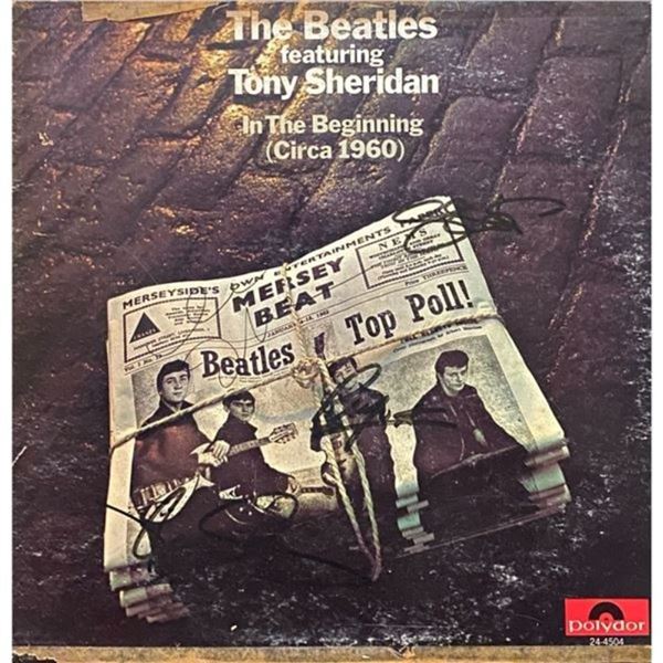 Signed Beatles In The Beginning Album Cover