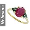 Image 1 : 2.25 ct Blue Diamond & Ruby Ring 14kt Gold