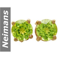1.00 ct Peridot Earrings 14kt Gold