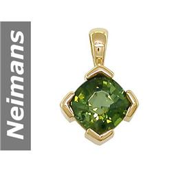 1.25 ct Green Tourmaline Pendant 14kt Gold
