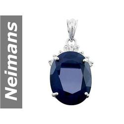 20.39 ct Sapphire & Diamond Pendant 14kt Gold