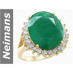 11.72 ct Emerald & Diamond Ring 14kt Gold
