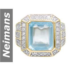 5.58 ct Aquamarine & Diamond Ring 14kt Gold