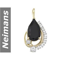 7.52 ct Black & White Diamond Pendant 14kt Gold