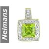 Image 1 : 1.26 ct Peridot & Diamond Pendant 14kt Gold
