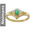 Image 1 : .24 ct Emerald & Diamond Ring 14kt Gold