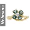 Image 1 : 1.21 ct Green Sapphire & Diamond Ring 14kt Gold