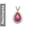 Image 1 : 2.59 ct Ruby & Diamond Pendant 14kt Gold