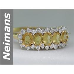 $1NR 1.51 ct Yellow Sapphire & Diamond Ring 14kt Gold