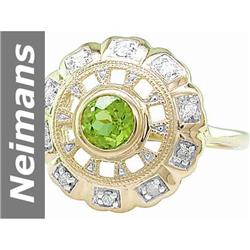 .64 ct Peridot & Diamond Ring 14kt Gold
