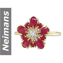 1.99 ct Ruby & Diamond Ring 14kt Gold