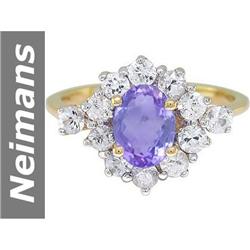 2.69 ct Tanzanite & White Sapphire Ring 14kt Gold