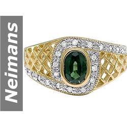 .75 ct Green Sapphire & Diamond Ring 14kt Gold