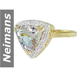 2.96 ct White Morganite & Diamond Ring 14kt Gold