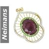 Image 1 : 38.27 ct Ruby & Tsavorite & Diamond Pendant 14kt Gold