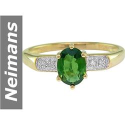 1.00 ct Green Tourmaline & Diamond Ring 14kt Gold