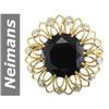Image 1 : 18.75 ct Black & White Diamond Brooch 14kt Gold