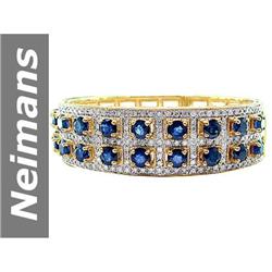 14.84 ct Sapphire & Diamond Bangle 14kt Gold