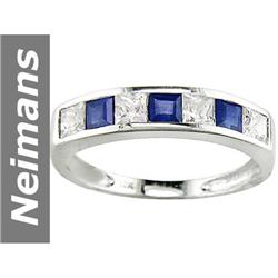 1.75 ct Blue, White Sapphire Ring 14kt Gold