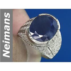 12.94 ct Sapphire & Diamond Ring 14kt Gold