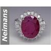 Image 1 : Stunning 11.16 ct  Rare Ruby & Diamond Ring 14kt Gold