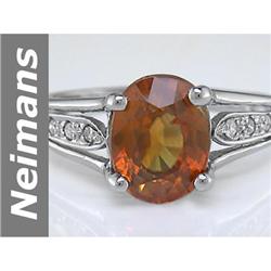 3.78 ct Yellow Zircon & Diamond Ring 14kt Gold