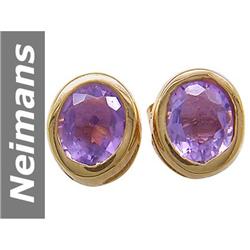 .80 ct Amethyst Earrings 14kt Gold