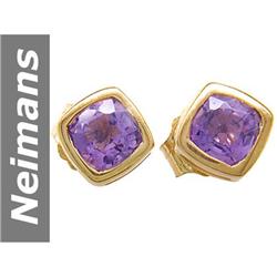 1.00 ct Amethyst Earrings 14kt Gold