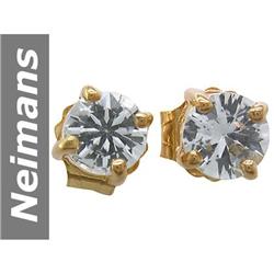 .90 ct White Sapphire Earrings 14kt Gold