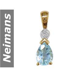 .36 ct Aquamarine & Diamond Pendant 14kt Gold