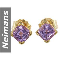 1.25 ct Amethyst Earrings 14kt Gold