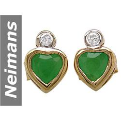 .63 ct Emerald & Diamond Earrings 14kt Gold