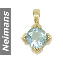 9.5 MM ct Aquamarine Pendant 14kt Gold