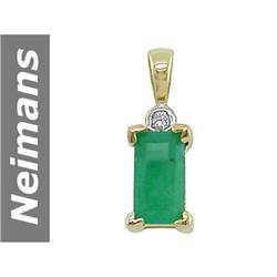 .66 ct Emerald & Diamond Pendant 14kt Gold