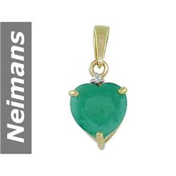 3.21 ct Emerald & Diamond Pendant 14kt Gold