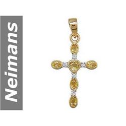 1.09 ct Citrine & Diamond Pendant 14kt Gold