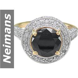 4.40 ct Black & White Diamond Ring 14kt Gold