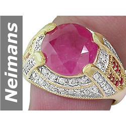 6.56 ct Ruby & Diamond Ring 14kt Gold